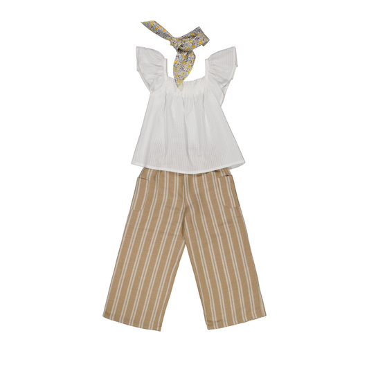 PANTALÓN PEPA RAYAS BEIGE S26