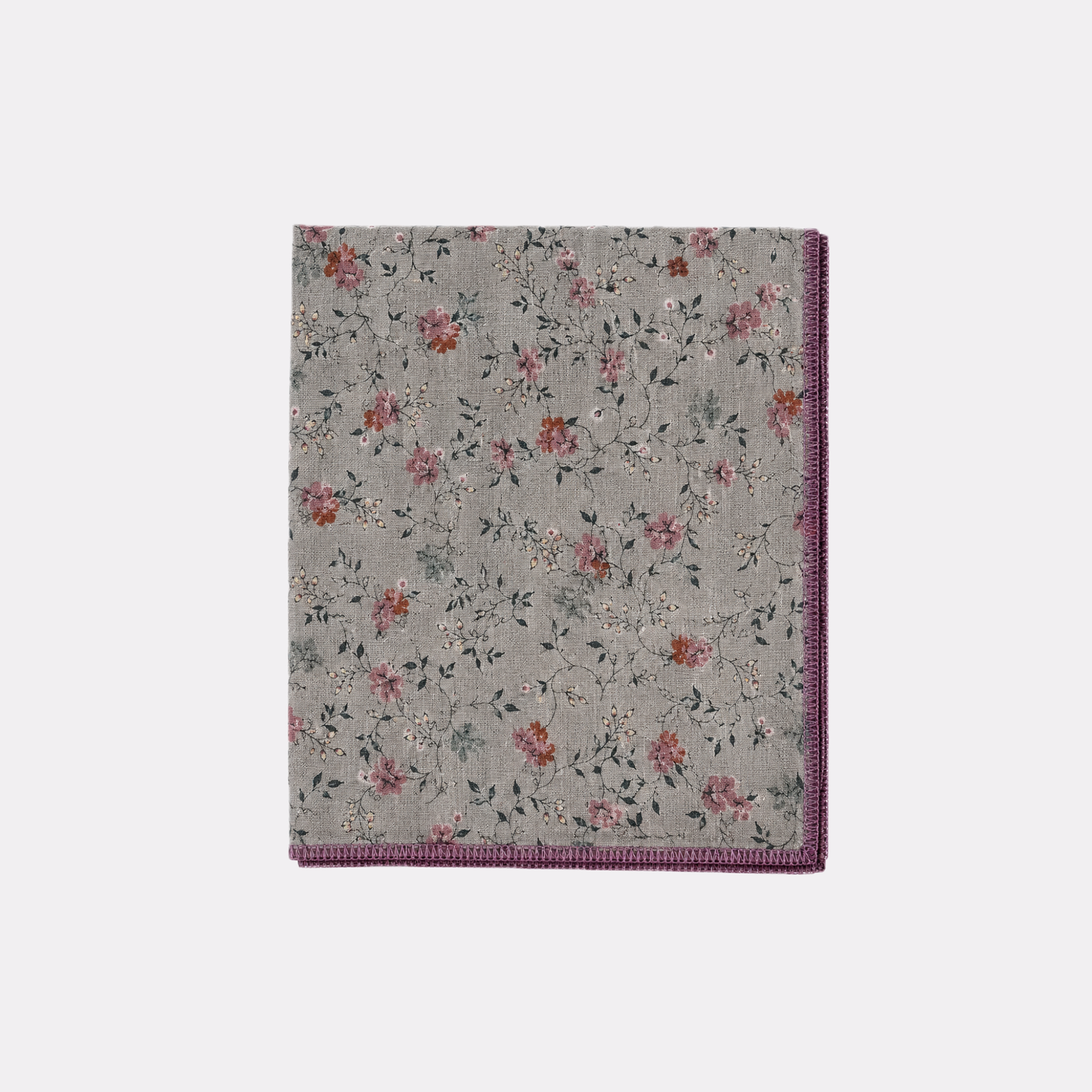 PAÑUELO FESTÓN GRIS FLORES