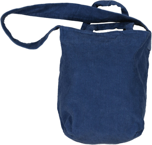 SAC EN VELOURS CÔTELÉ BLEU