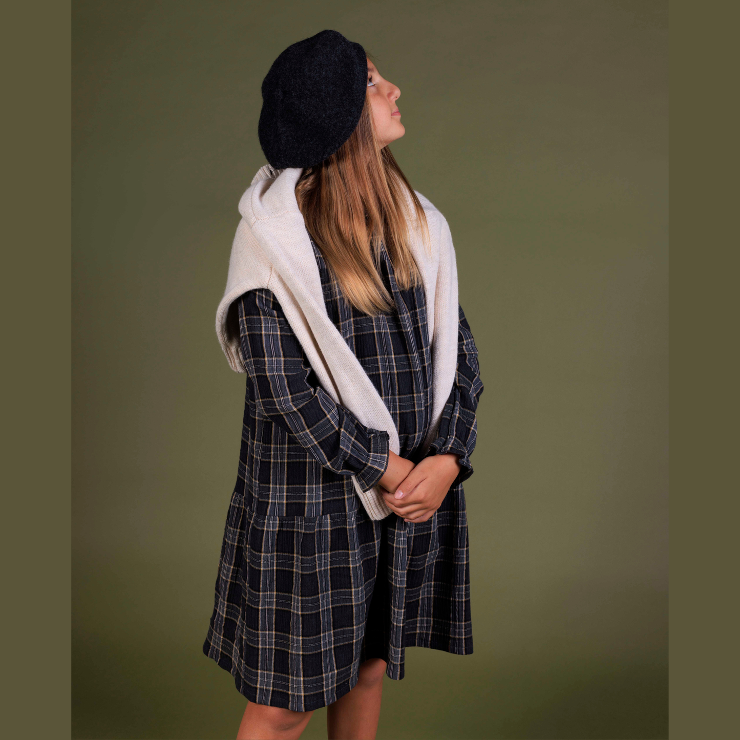 VESTIDO VIRGINIA CUADROS GRIS
