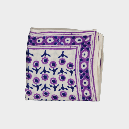 PAÑUELO FLOR RETRO AZUL W26