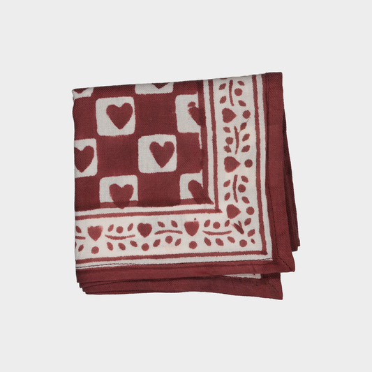 PAÑUELO CORAZONES ROJO W26