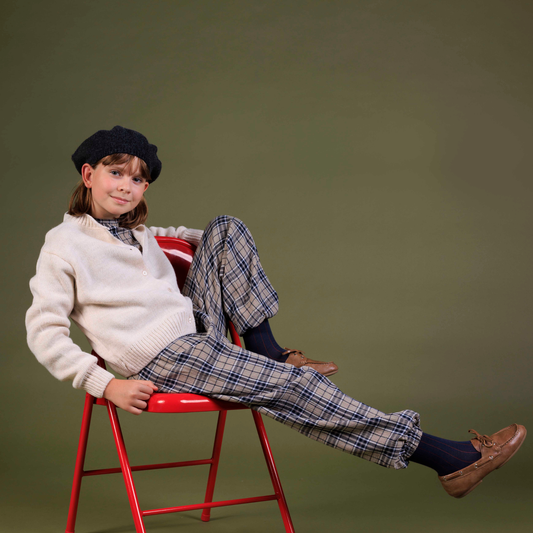 PANTALON PEPITA CUADROS PIEDRA