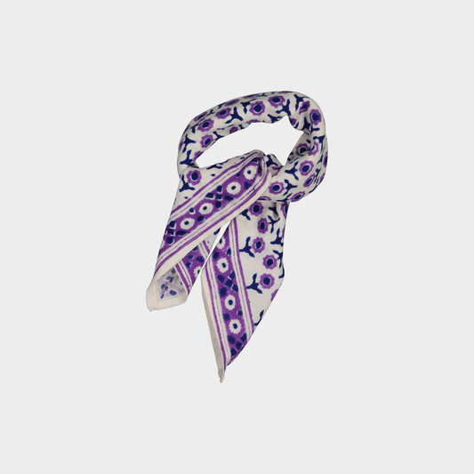 PAÑUELO FLOR RETRO AZUL W26