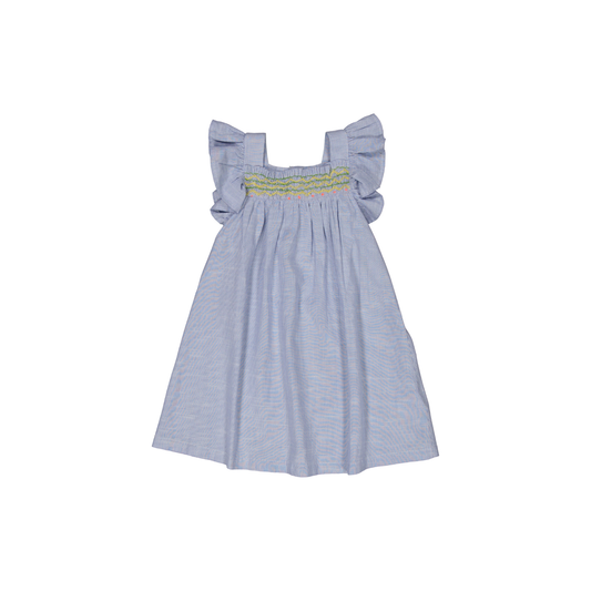 VESTIDO VERA RAYITA SMOCK BORDADO S26