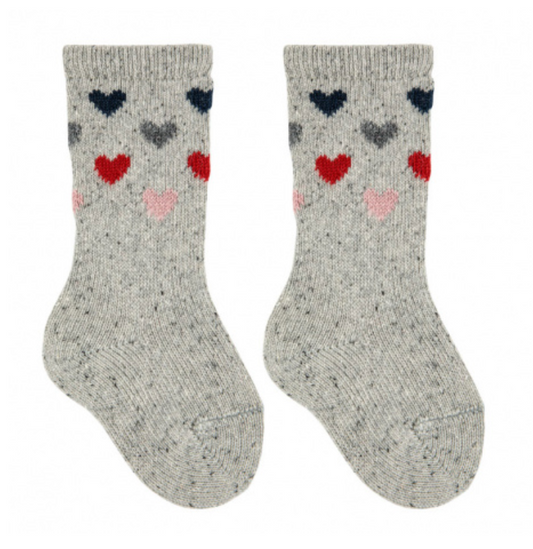 CHAUSSETTES COEUR GRIS