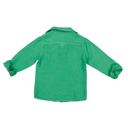 CHEMISE EN LIN VERT CAMILO