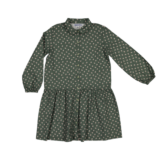 ROBE À FLEURS VERTES VICKY