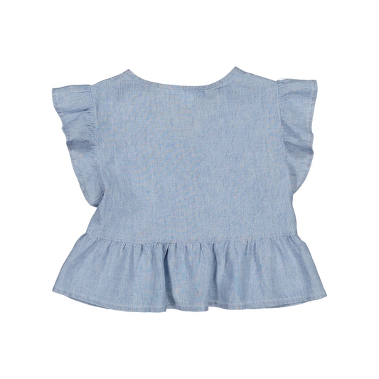 BLOUSE INDIGO À RAYURES VITO