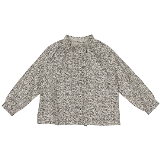 BLOUSE À FLEURS NOIRES BRIGITTE