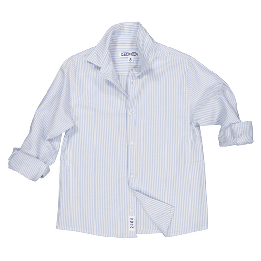 CHEMISE CAMILO OXFORD RAYURES BLEU CLAIR
