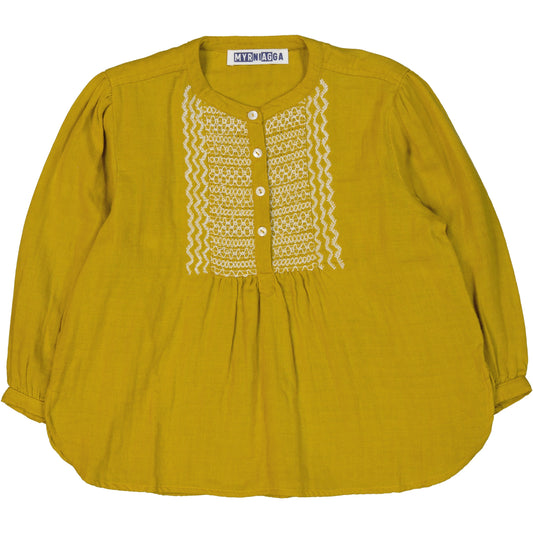 BLOUSE MOUTARDE BRODÉE BETSY