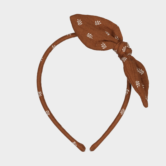 DIADEMA W26 LAZO FLOR CARAMELO