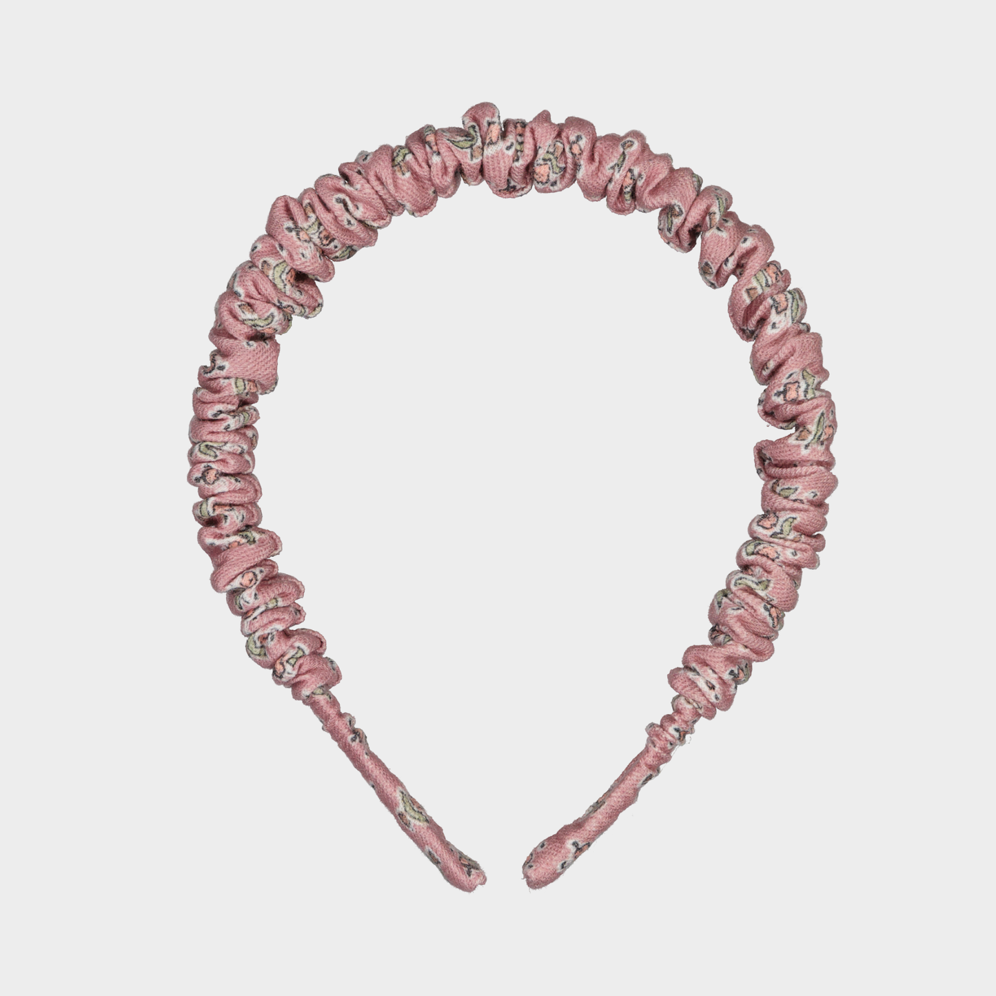 DIADEMA W26 ARRUGADA FLOR ROSA