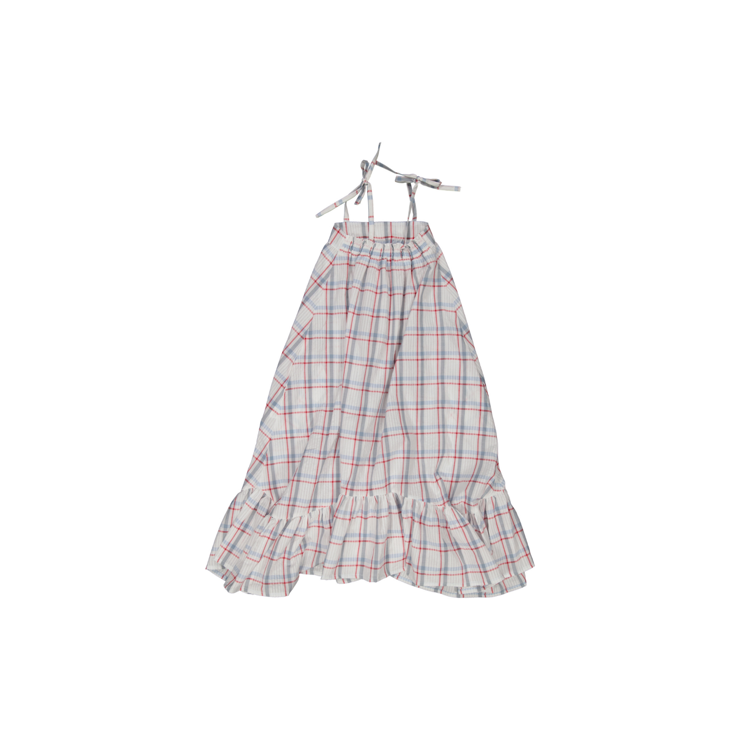 VESTIDO CRIS CUADROS CELESTE S26
