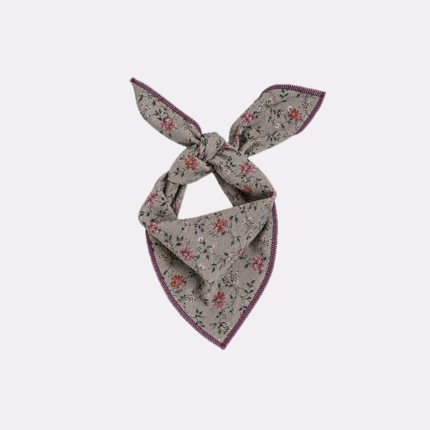 PAÑUELO FESTÓN GRIS FLORES