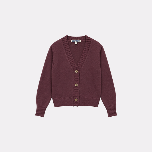 CARDIGAN BASICO PICO COSMO LILA
