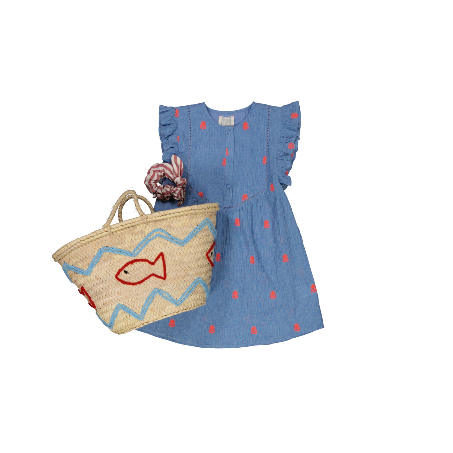 VESTIDO VALENTINA BORDADO AZUL S26