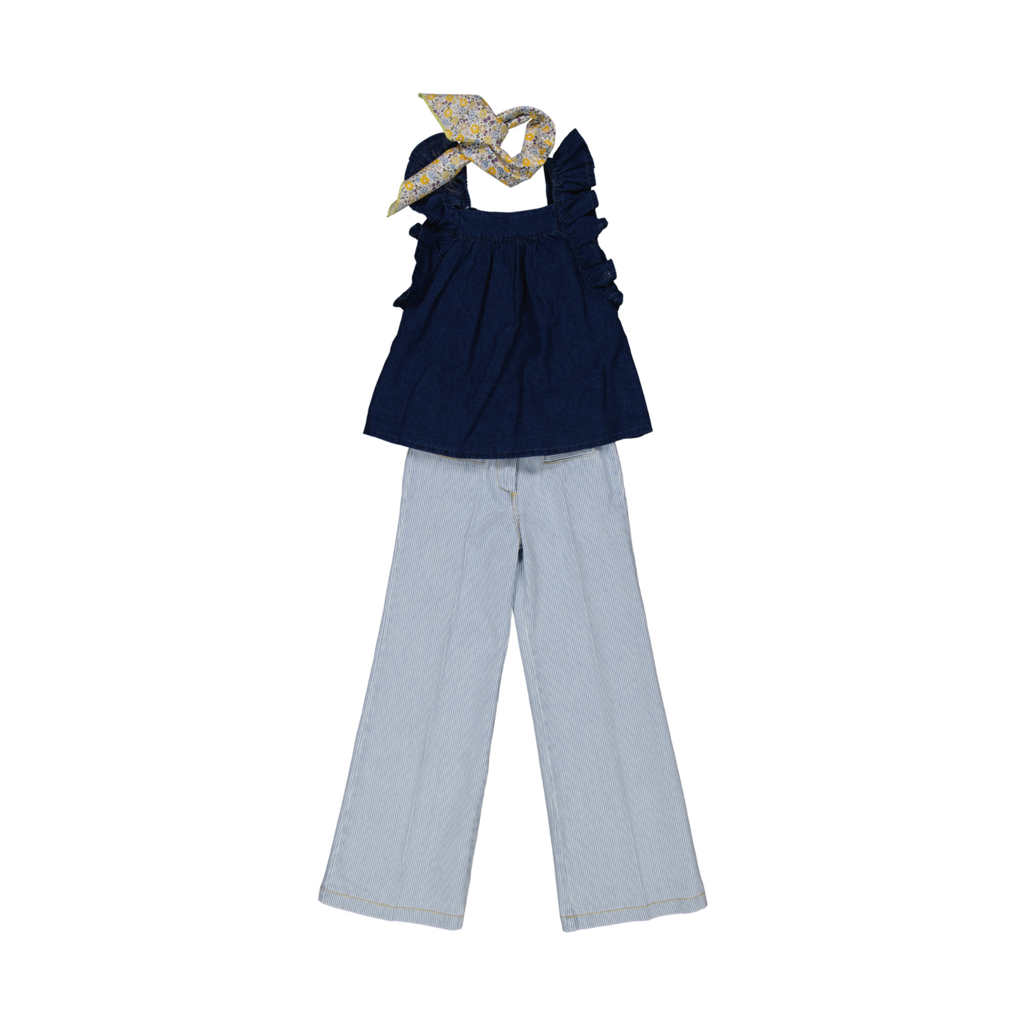 PANTALÓN PAULA RAYAS CELESTE S26