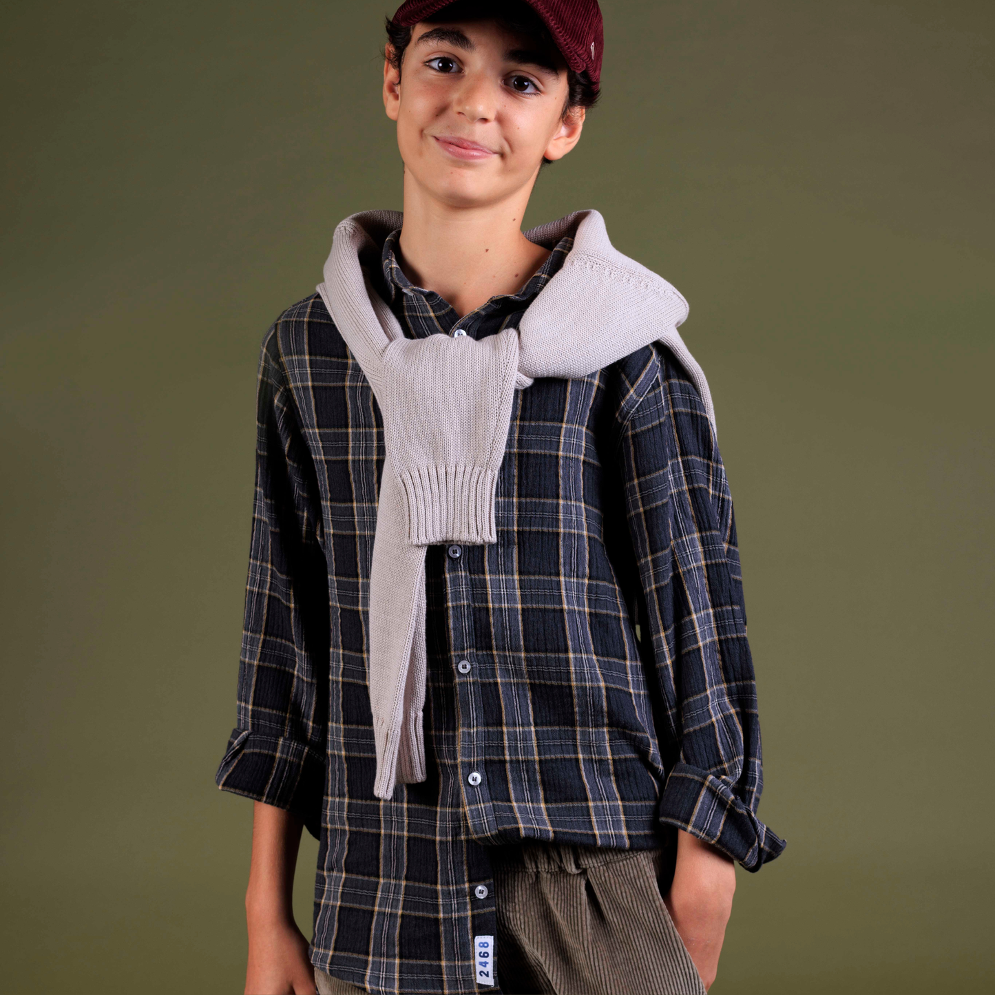 CAMISA CAMILO CUADROS GRIS