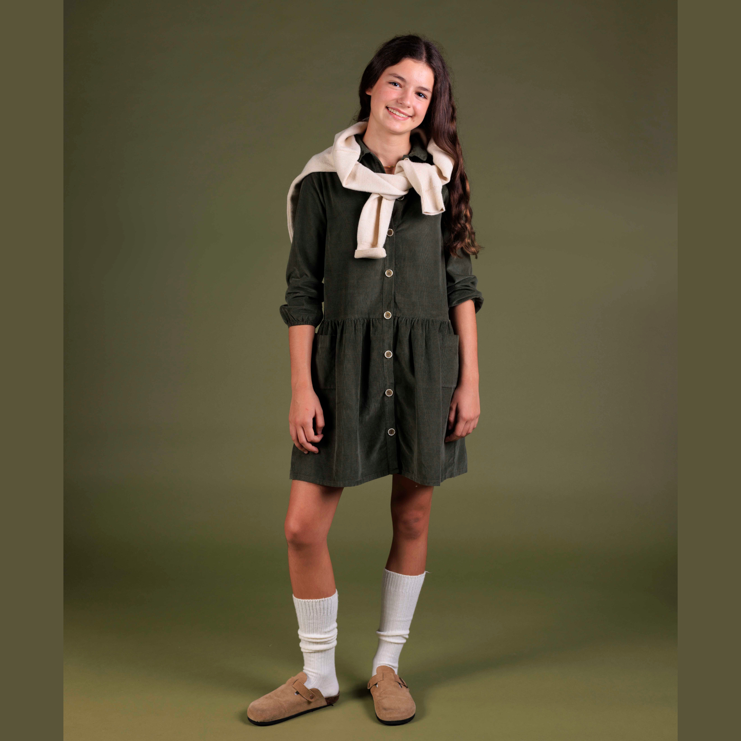 VESTIDO  VICKY MICROPANA KAKI