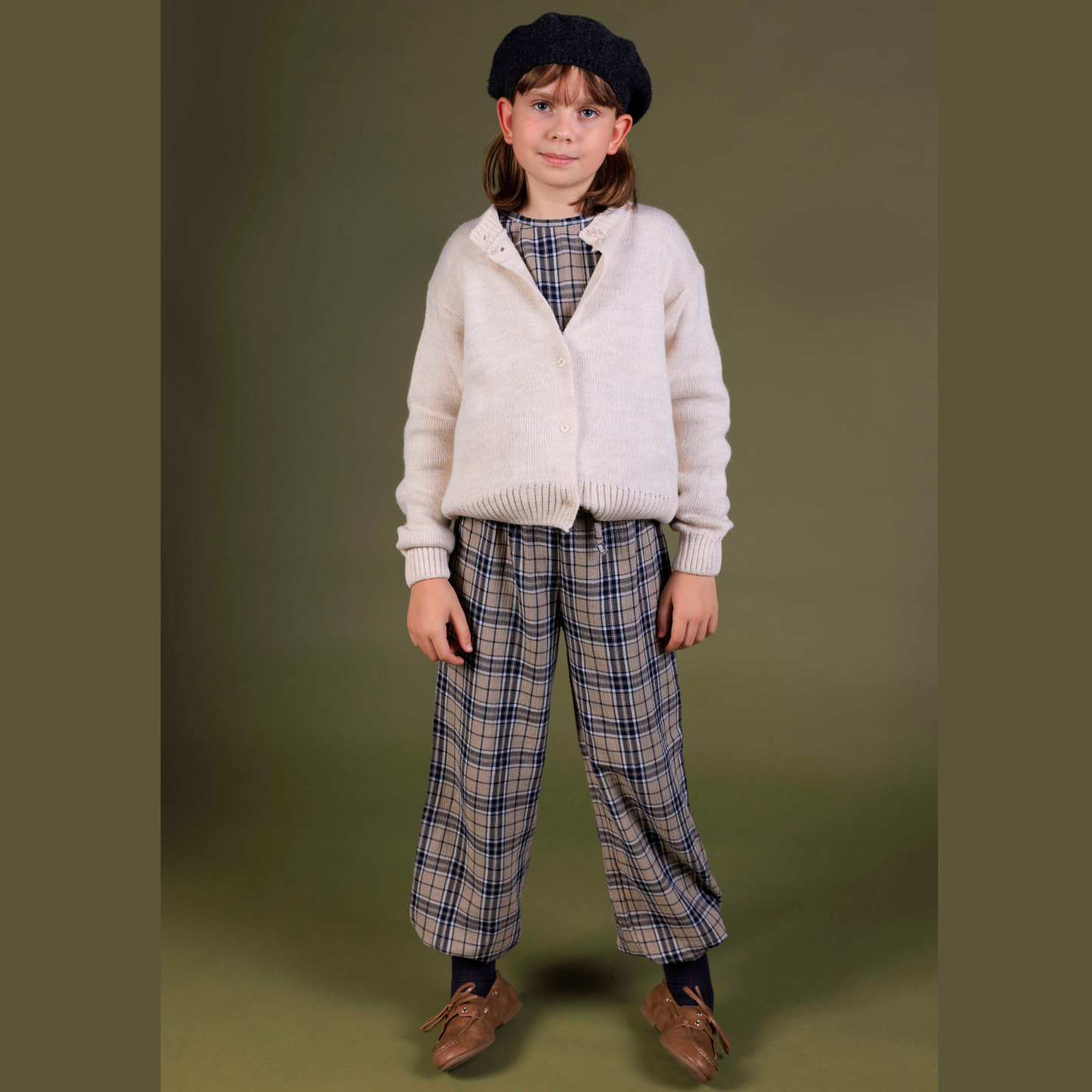 PANTALON PEPITA CUADROS PIEDRA