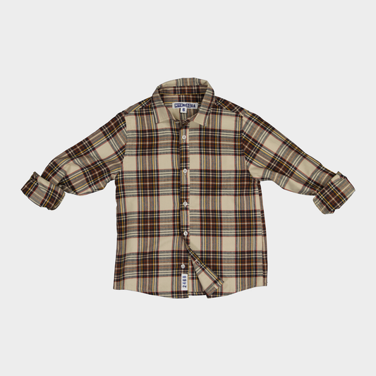 CAMISA CAMILO CUADROS CARAMELO W26