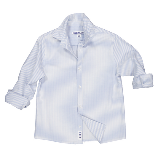 CAMISA CAMILO OXFORD RAYAS CELESTE