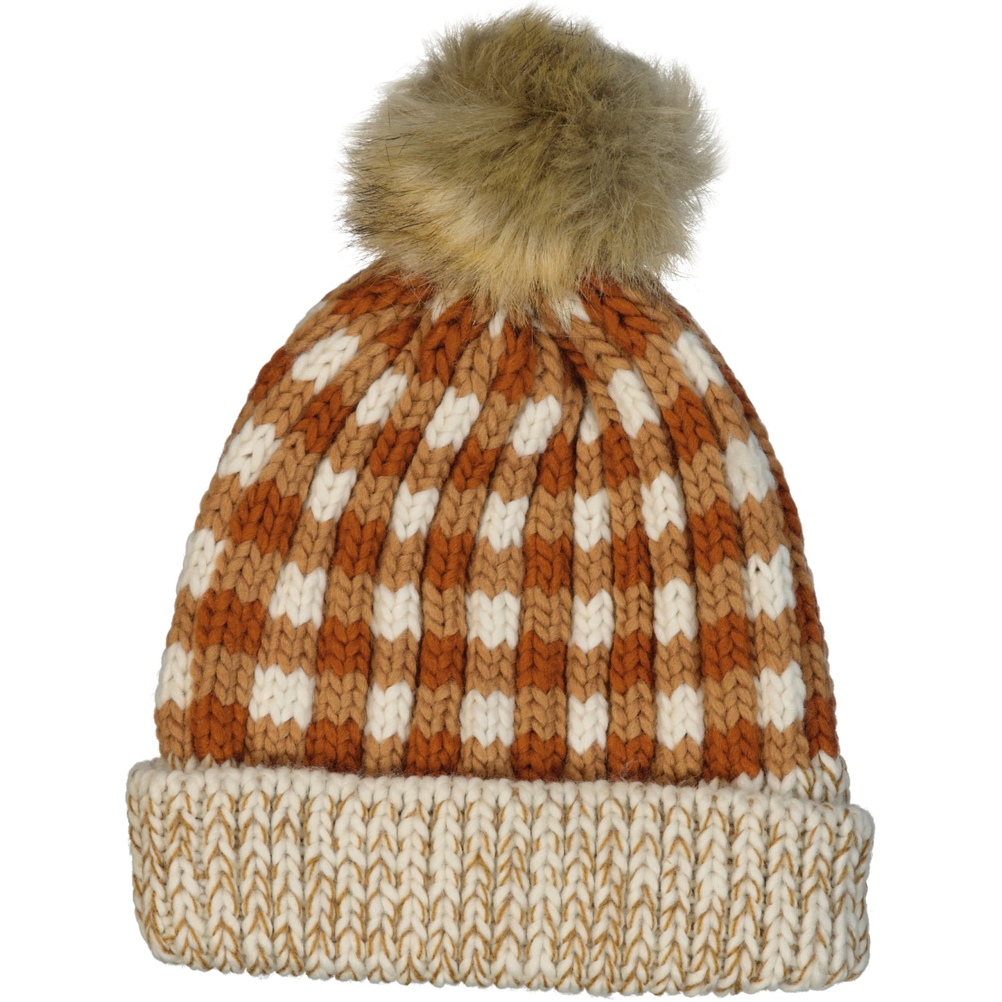 GORRO CUADROS PON PON CARAMELO