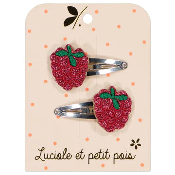 CLIPS FRAMBUESAS GLITTER